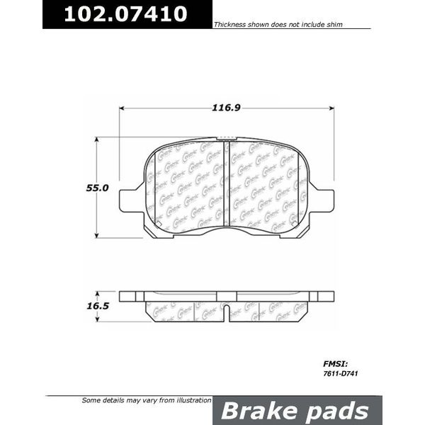 Centric Parts CTEK Brake Pads, 102.07410 102.07410
